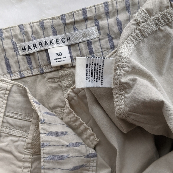 Marrakech Pants Capri Stretch Poplin Cargo Convertible Lightweight Ecru 30 NWT - Picture 12 of 13